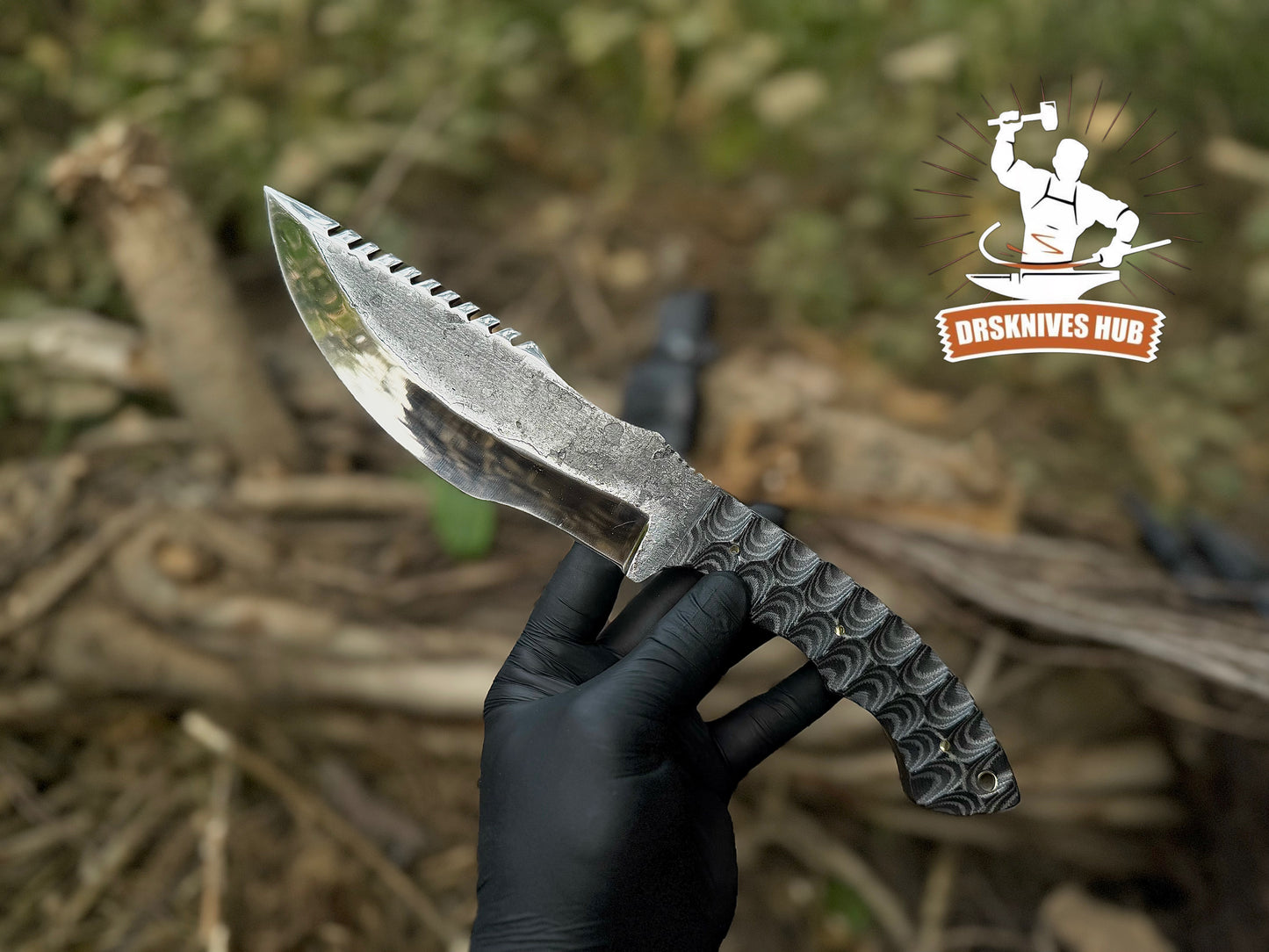 Handmade 12” D2 Steel Knife | Micarta Handle | Custom Leather Sheath | Outdoor Camping Knife |DRSKNIVES HUB