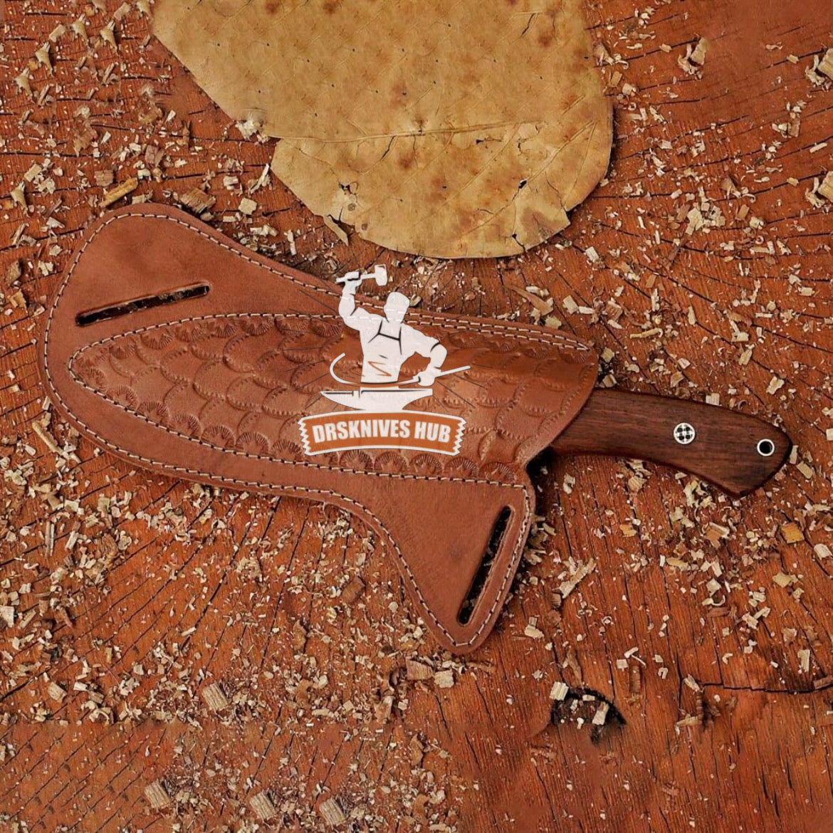 Razorwind Damascus Knife 11" – Full Tang Walnut Wood Handle | DRSKNIVES HUB