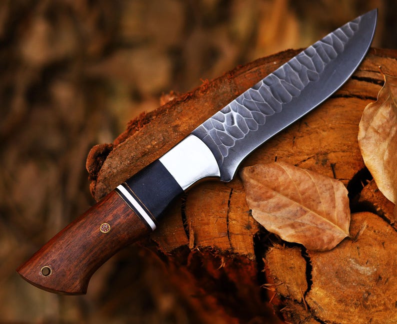 HAND FORGED HUNTING KNIFE WORH LEATHER SHEATH COVER || DRS KNIVES HUB