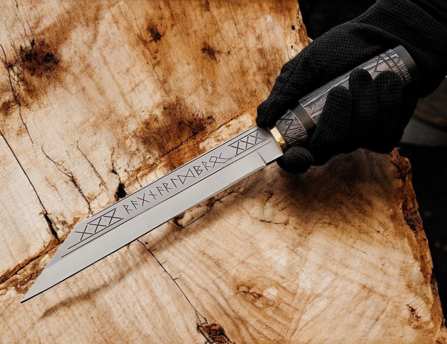 Custom Handmade Seax Knife with Leather Sheath – Viking Knife