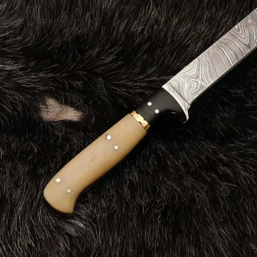 fishing fillet knife custom handmade damascus steel fillet knife with leather wrap || drs knives hub
