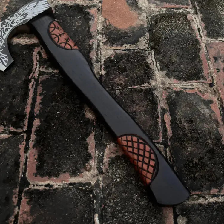 Viking axe with leather wrap handmade high carbon steel Viking axe || DRSKNIVES HUB