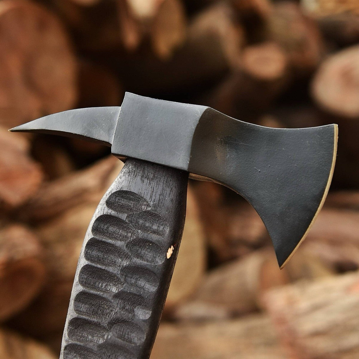 Hand-Forged Carbon Steel Viking Axe – with Spike Head for Outdoor Camping & Throwing –with Leather Sheath USA | DRSKNIVES HUB 