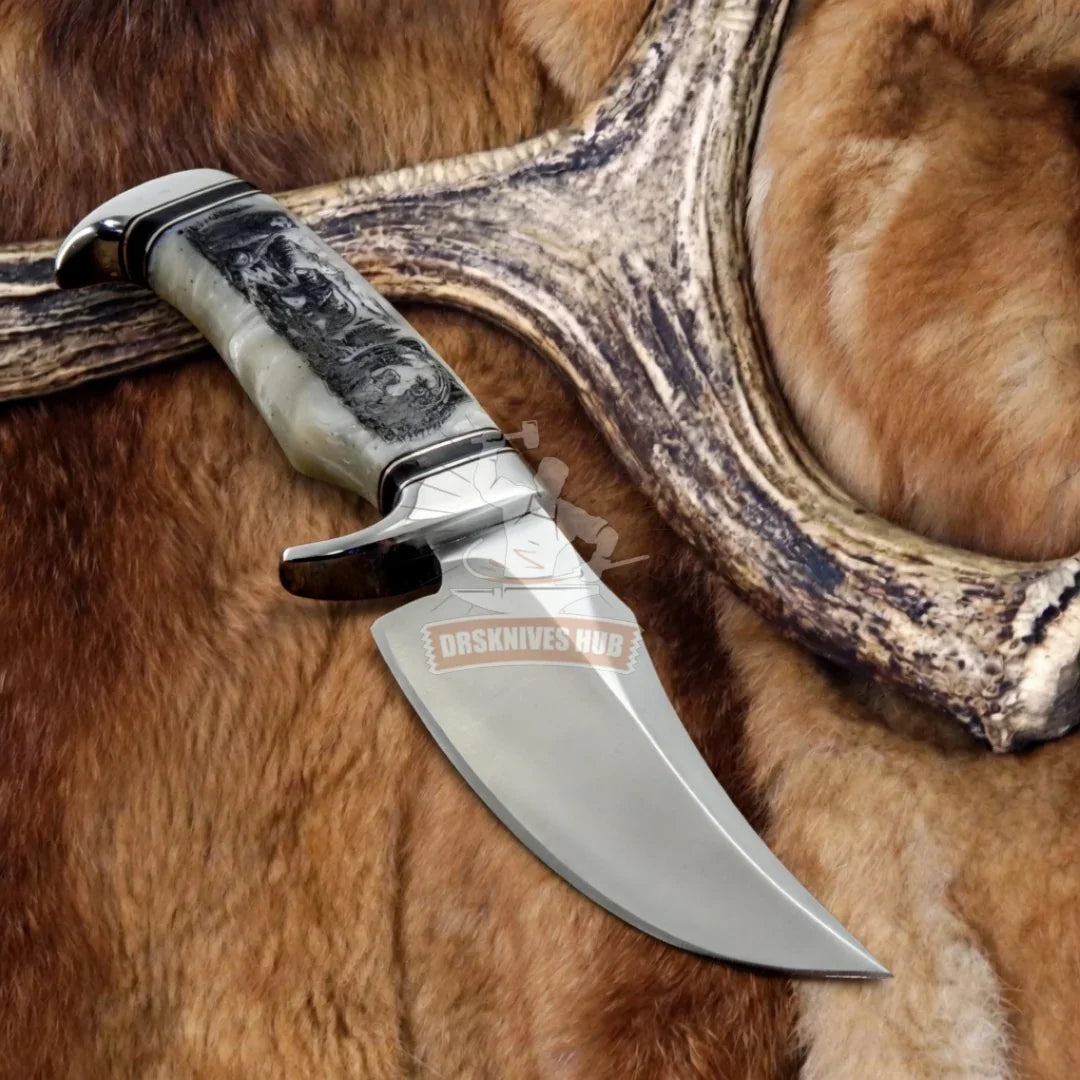 Kodiak Sentinel Knife |  Custom Made - Carbon Steel Blade Hunting Knife - DRSKNIVES HUB