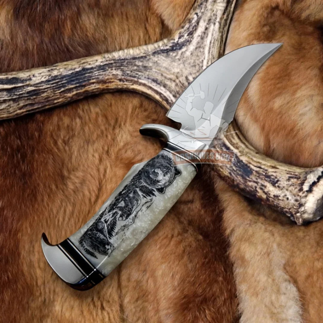 Kodiak Sentinel Knife |  Custom Made - Carbon Steel Blade Hunting Knife - DRSKNIVES HUB