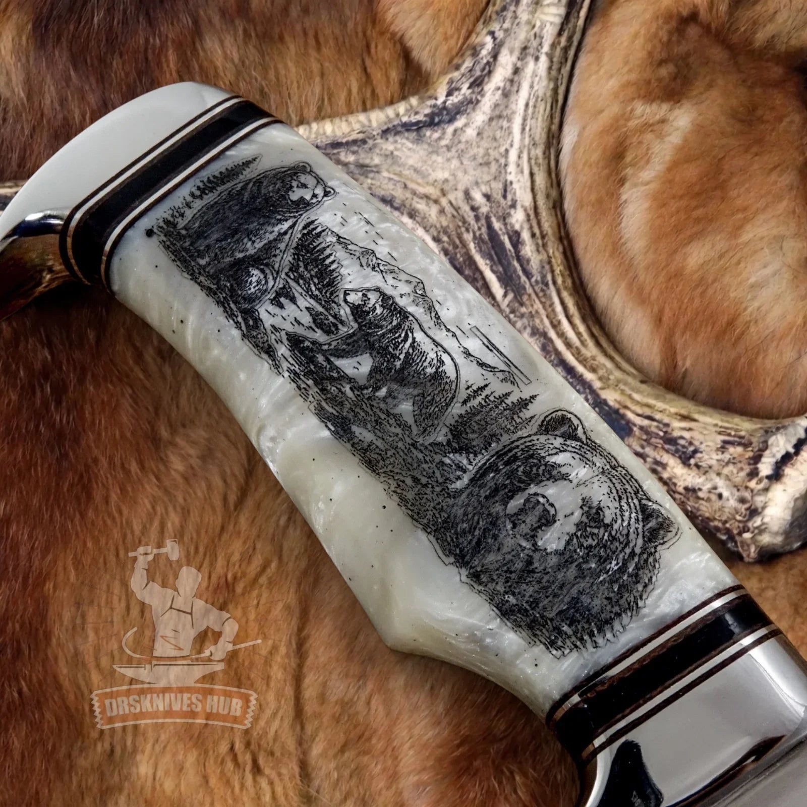Kodiak Sentinel Knife |  Custom Made - Carbon Steel Blade Hunting Knife - DRSKNIVES HUB