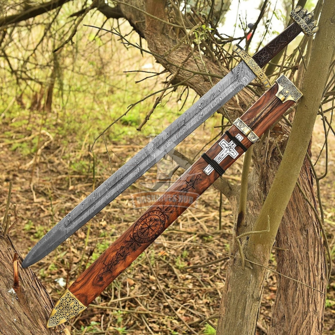 Damascus Steel Medieval Fantasy Sword 38-40" 