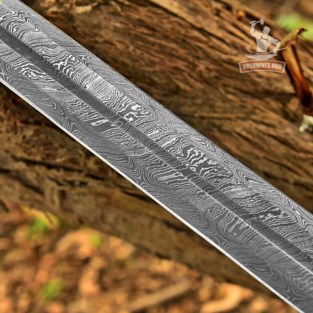 Damascus Steel Medieval Fantasy Sword Blade 