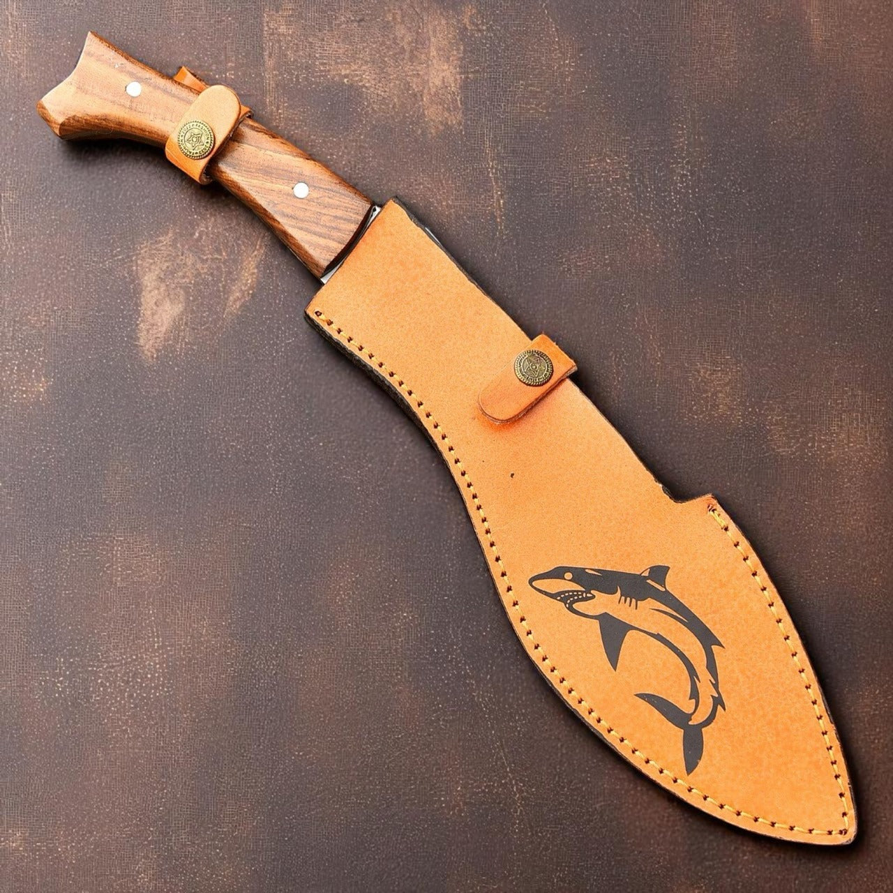 Custom Gurkha PRI Kukri Knife – Full Tang Tactical Jungle Survival Blade with Leather Sheath – Handmade Hunting Knife