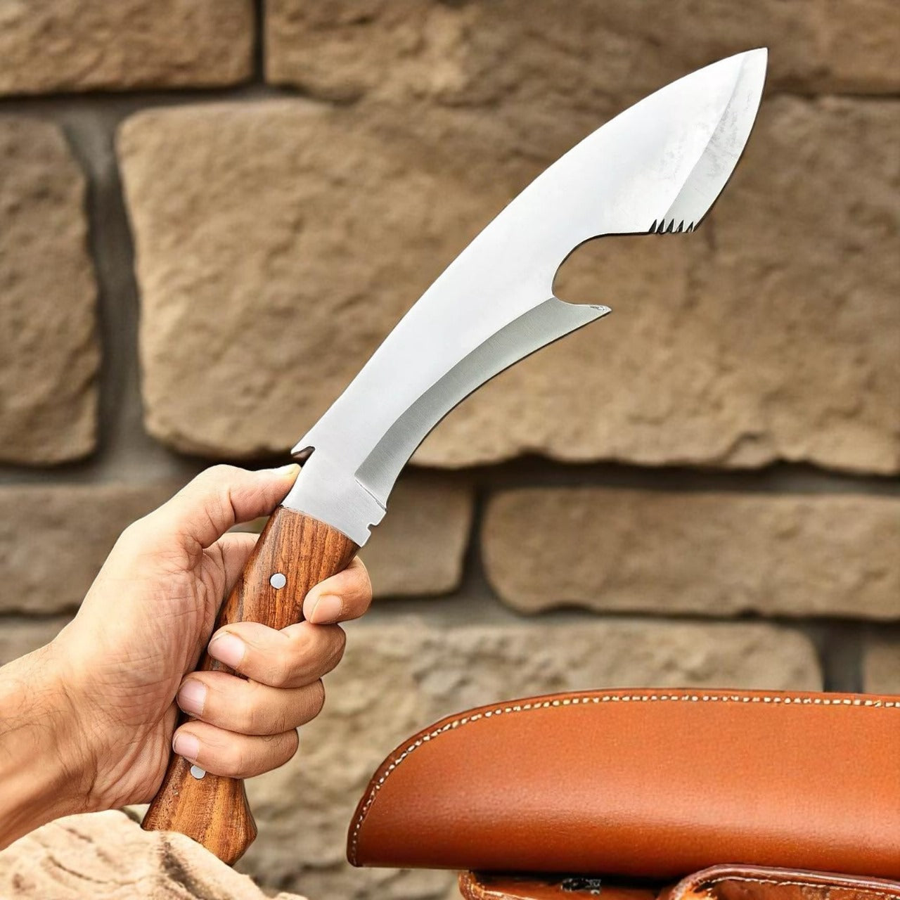 Custom Gurkha PRI Kukri Knife – Full Tang Tactical Jungle Survival Blade with Leather Sheath – Handmade Hunting Knife