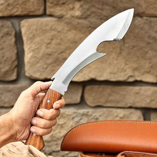 Custom Gurkha PRI Kukri Knife – Full Tang Tactical Jungle Survival Blade with Leather Sheath – Handmade Hunting Knife