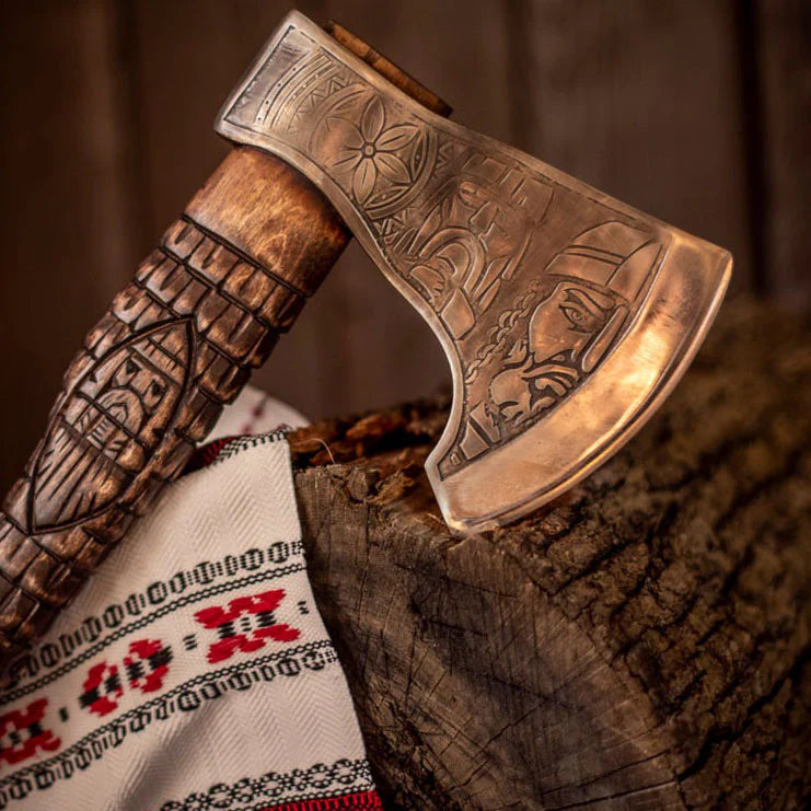 Premium Hand-Forged Viking Axe – Odin Handle with Leather Sheath | DRSKNIVES HUB
