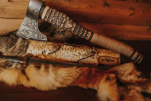 Premium Hand-Forged Viking Axe – Odin Handle with Leather Sheath | DRSKNIVES HUB