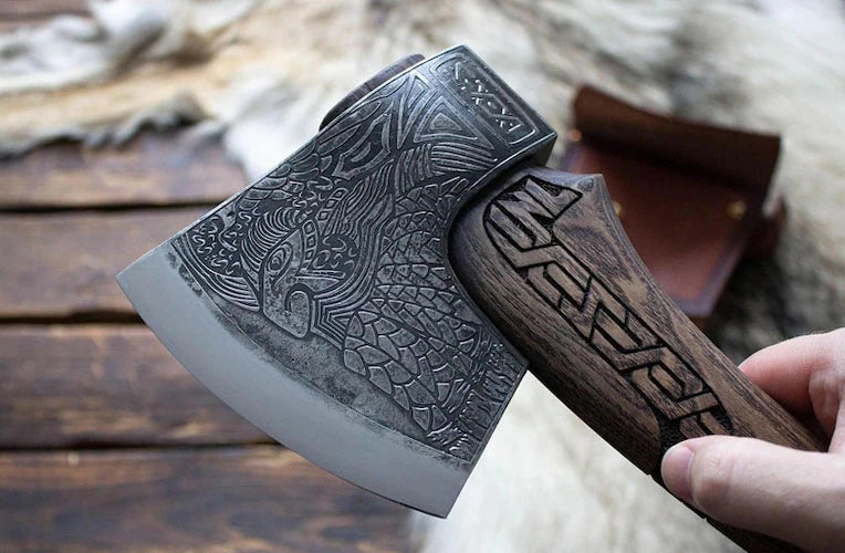 Premium Hand-Forged Viking Axe – Norse Heritage Edition with Leather Sheath | DRSKNIVES HUB