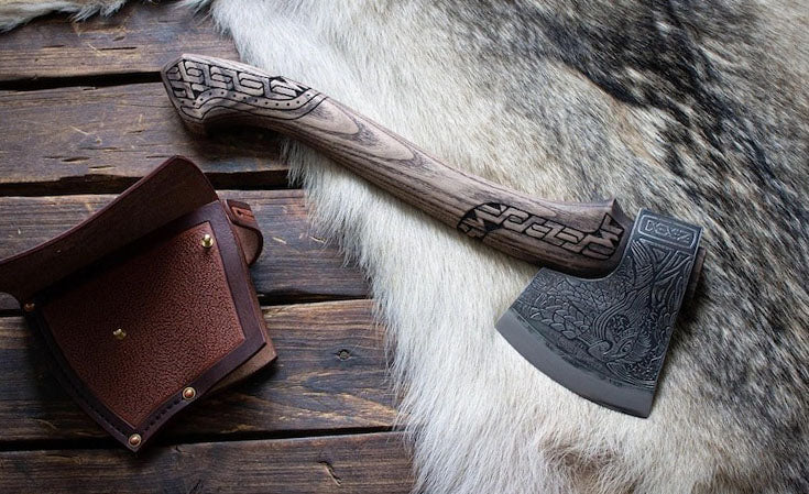 Premium Hand-Forged Viking Axe – Norse Heritage Edition with Leather Sheath | DRSKNIVES HUB