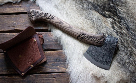 Premium Hand-Forged Viking Axe – Norse Heritage Edition with Leather Sheath | DRSKNIVES HUB