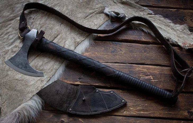 King Ragnar Lothbrok’s Legendary Viking Axe – Hand-Forged Carbon Steel Blade | DRSKNIVES HUB
