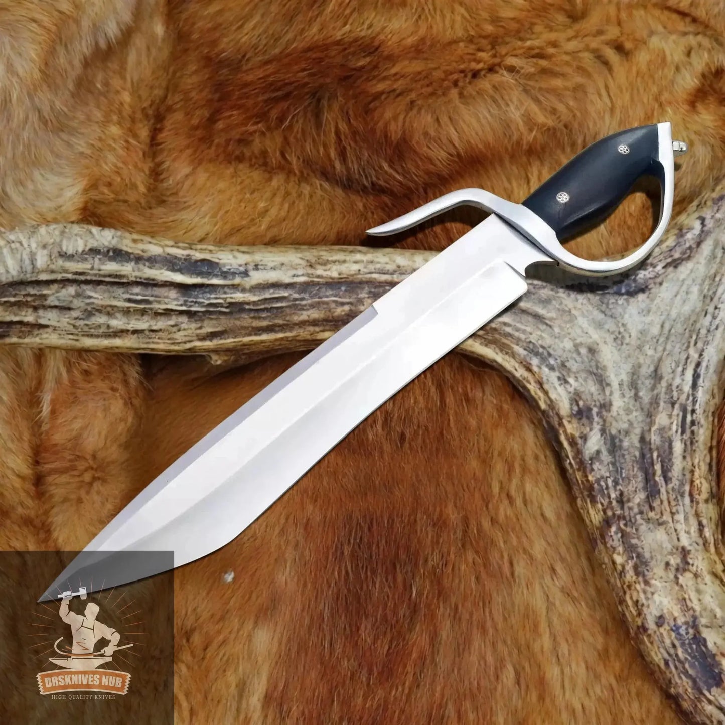 drsknives-hub-carbon-steel-d-guard-bowie-knife - DRSKNIVES HUB