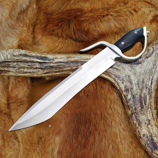 drsknives-hub-carbon-steel-d-guard-bowie-knife - DRSKNIVES HUB