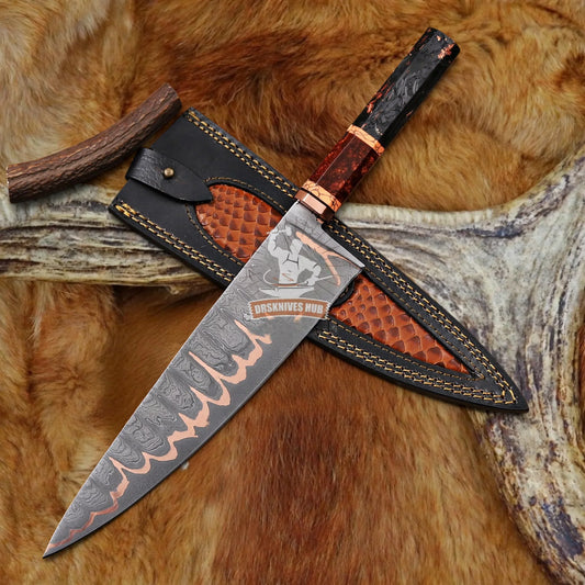 drsknives-hub-copper-damascus-chef-knife - DRSKNIVES HUB