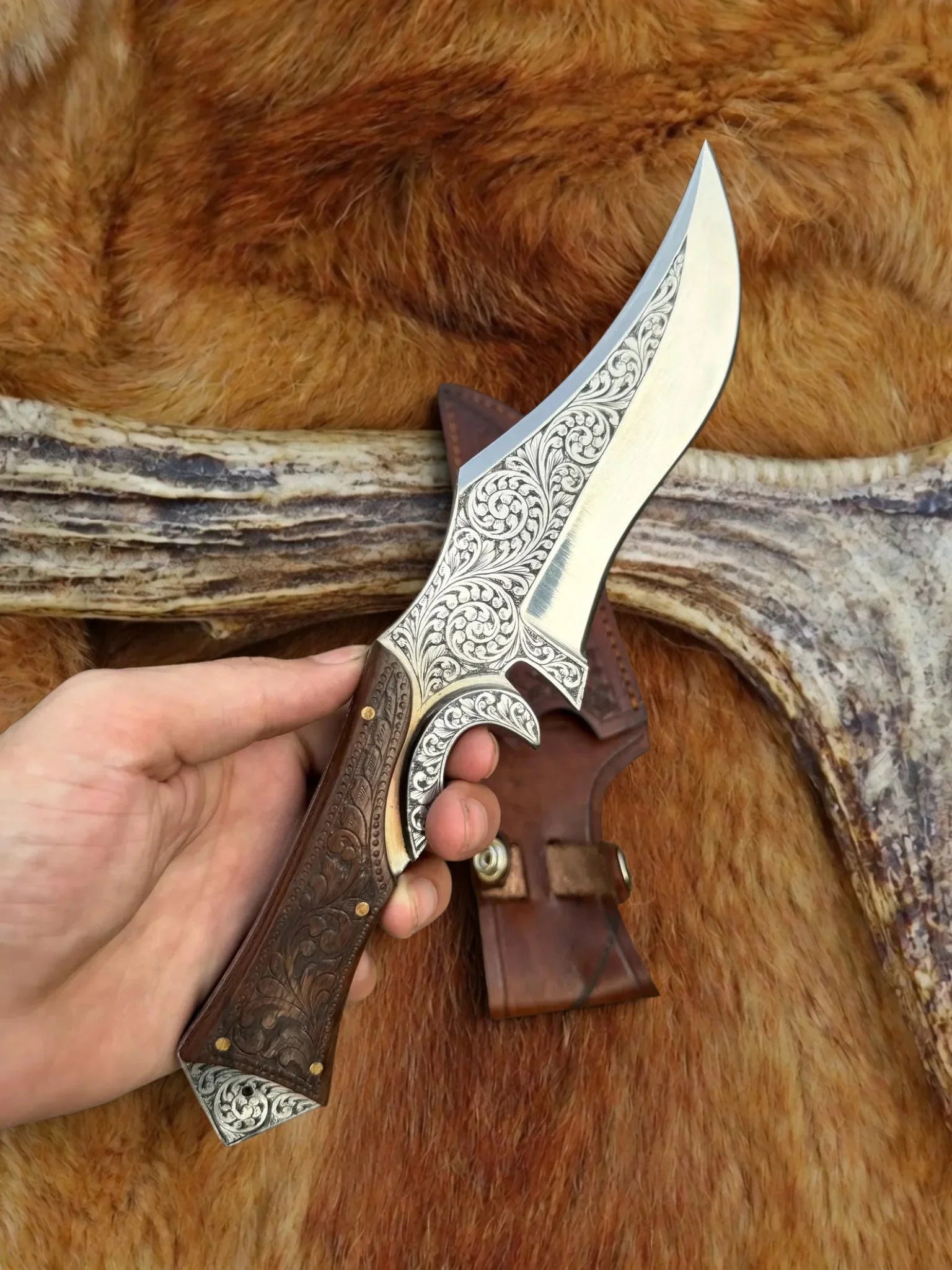drsknives-hub-damascus-camping-knife - DRSKNIVES HUB