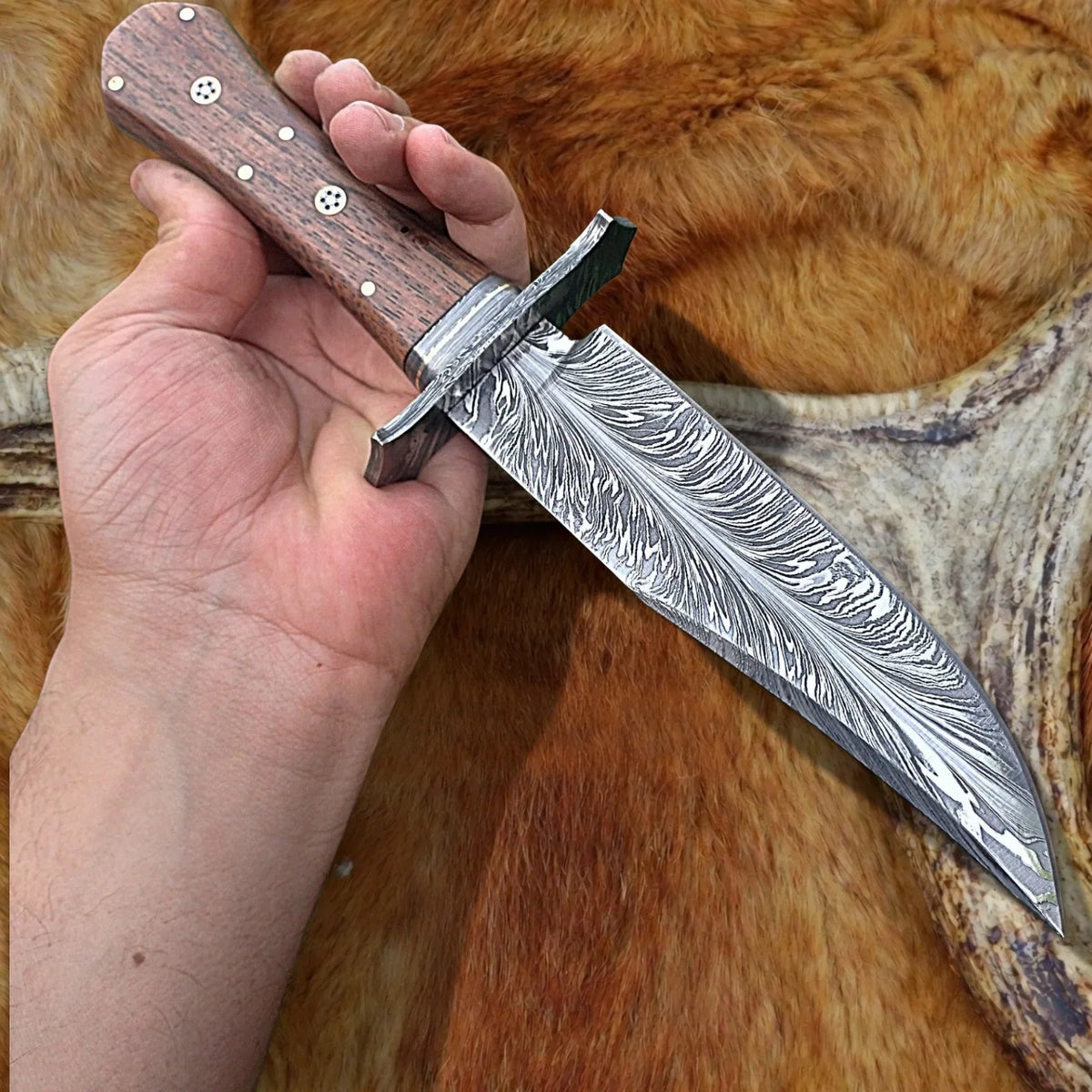 drsknives-hub-feather-damascus-bowie-knife-1 - DRSKNIVES HUB