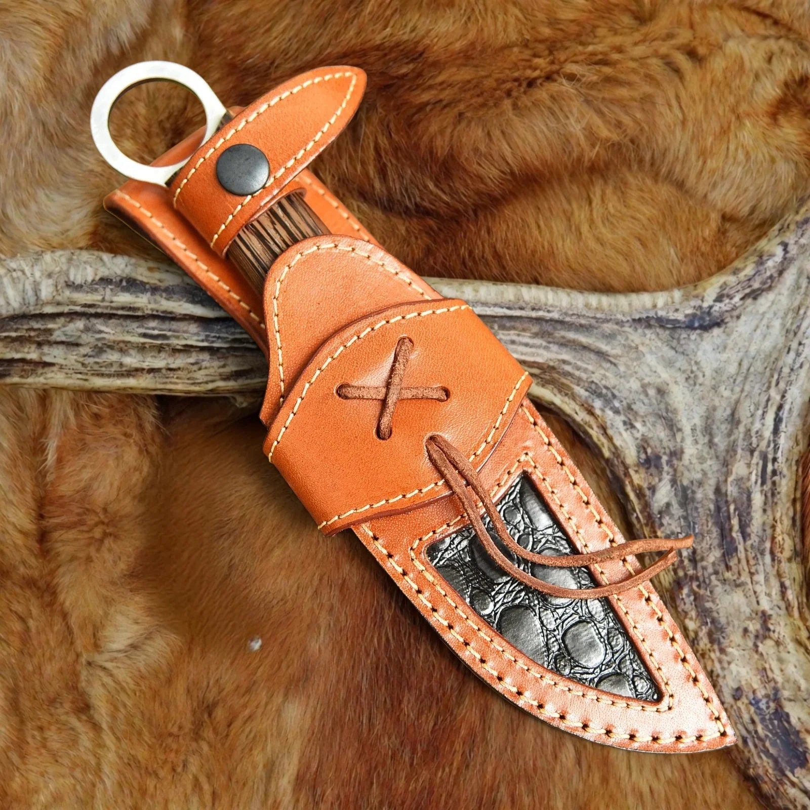 drsknives-hub-fixed-blade-knife-leather-sheath - DRSKNIVES HUB