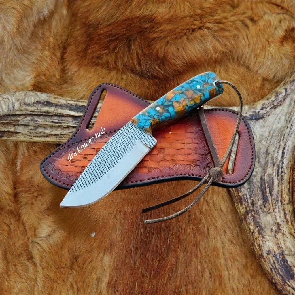 drsknives-hub-rasp-steel-turquoise-resin-knife - DRSKNIVES HUB