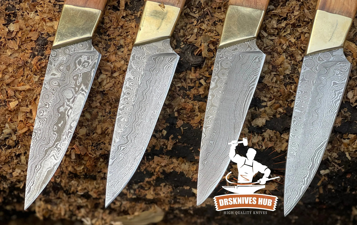 Genuine leather roll for Damascus steak knives