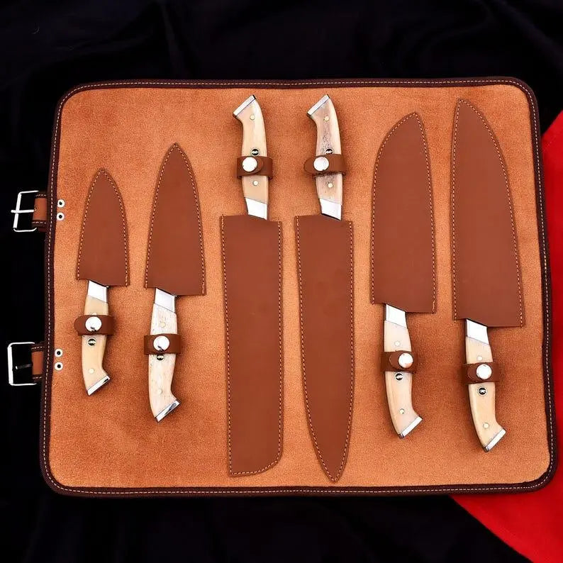 Hand-forged 6-piece chef knives