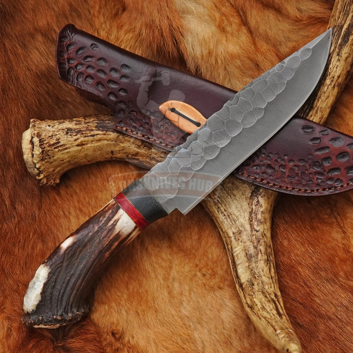13 inch carbon steel hunting knife with 7.5 inch blade