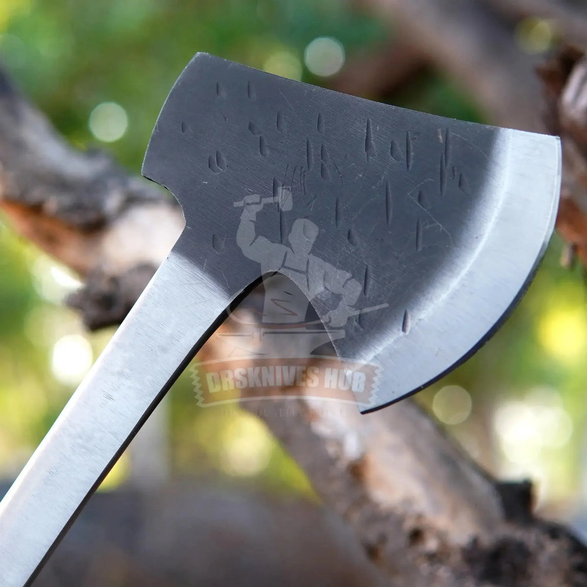 12 inch outdoor hatchet with leather sheath