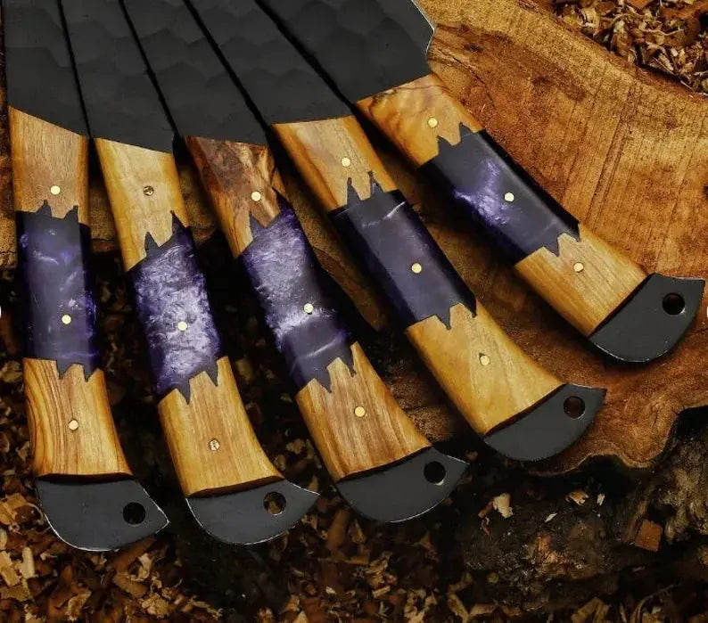Handmade carbon steel kitchen knife set