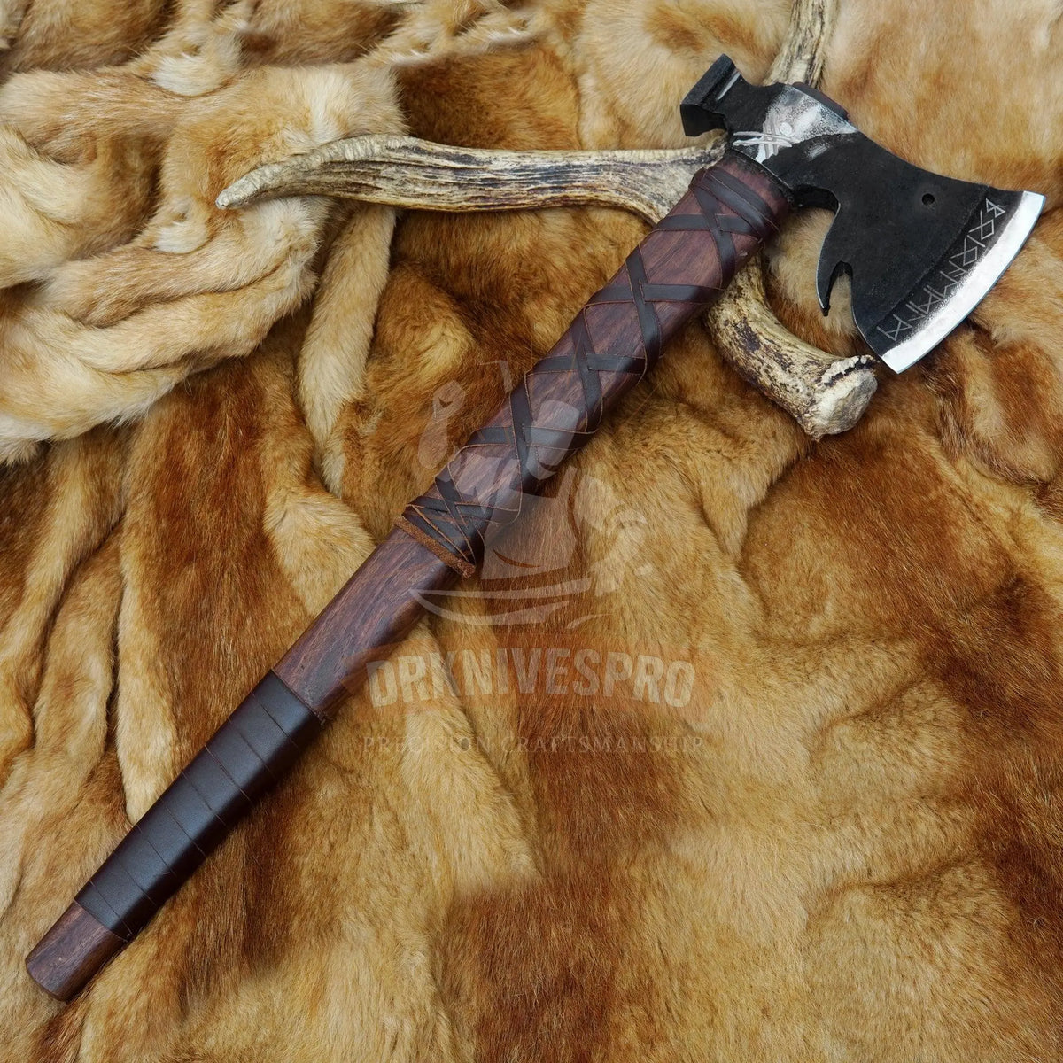 Handmade Viking axe with leather sheath