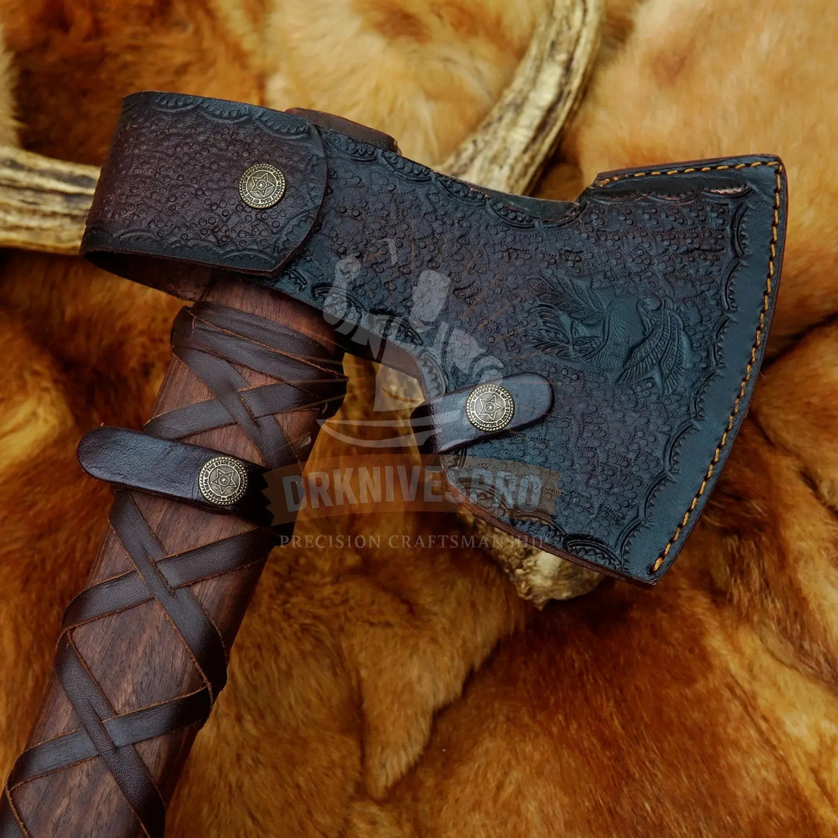 Viking style axe with hardwood handle