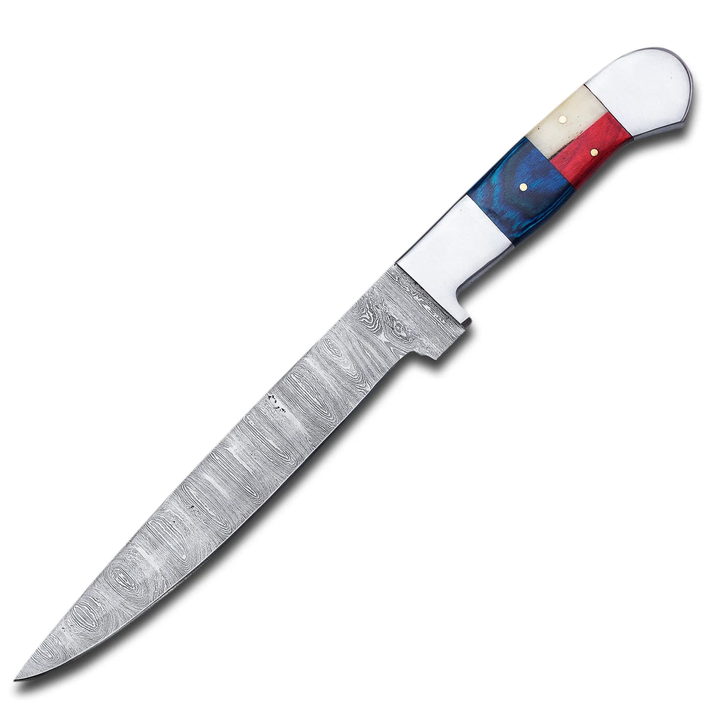 Texas Flag Handle Fishing Fillet Knife  Damascus Steel Fillet Knife, Handmade Boning Knife