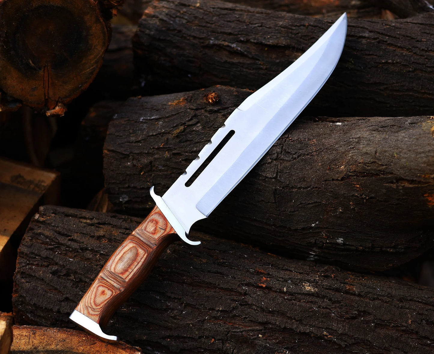 CUSTOM HANDMADE RAMBO BOWIE KNIFE WITH SHEATH || DRS KNIVES HUB