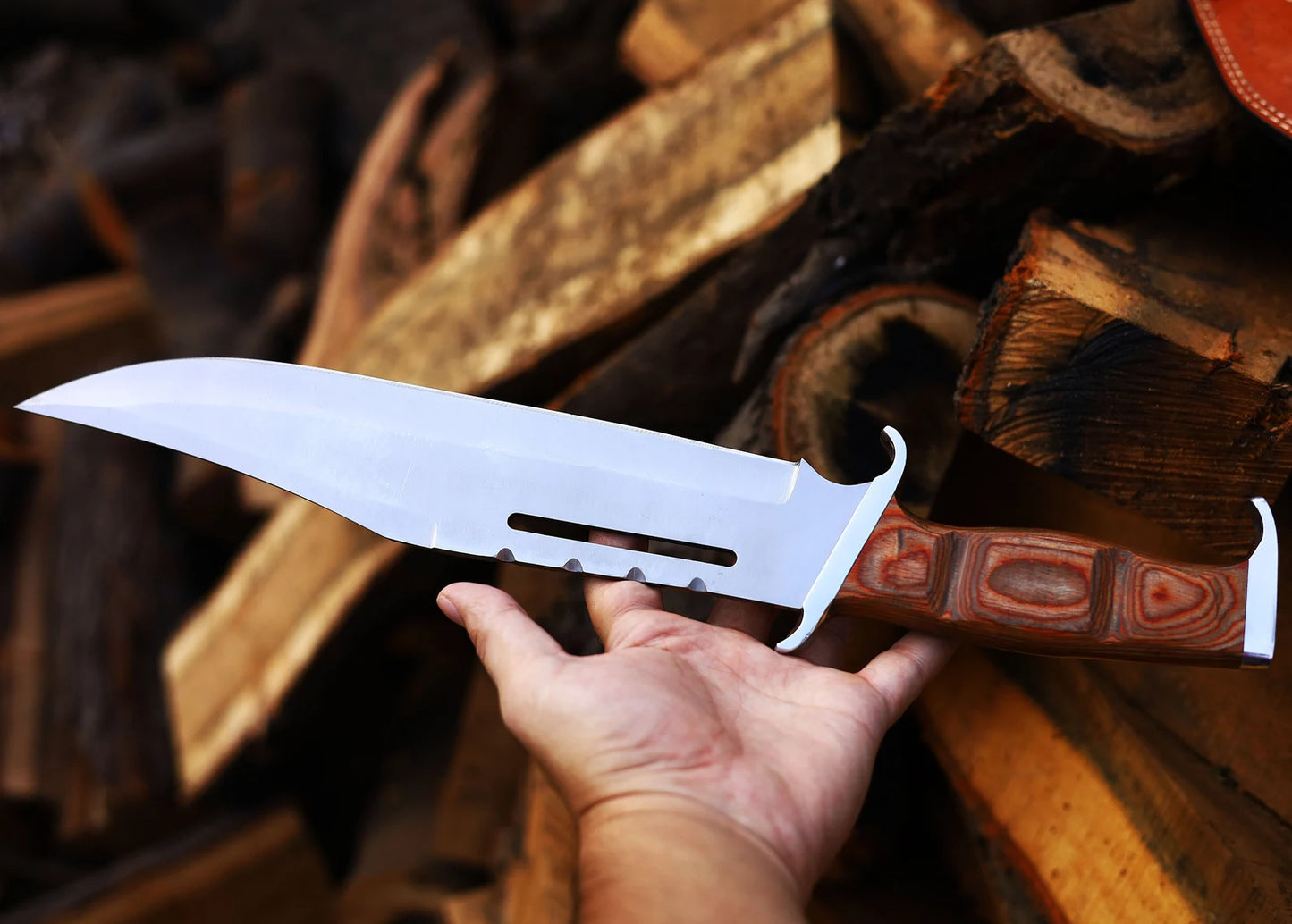 CUSTOM HANDMADE RAMBO BOWIE KNIFE WITH SHEATH || DRS KNIVES HUB