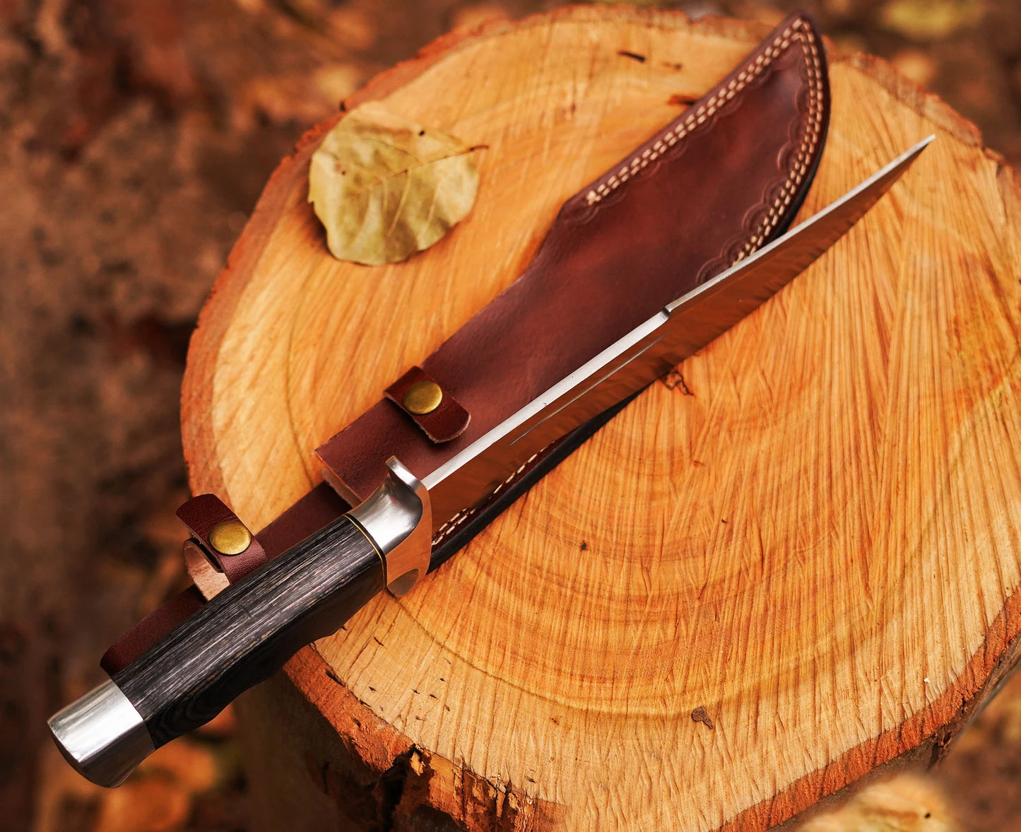 HANDMAD STAINLESS STEEL DULL POLISH BOWIE KNIFE WITH SHEATH || DRS KNIVES HUB