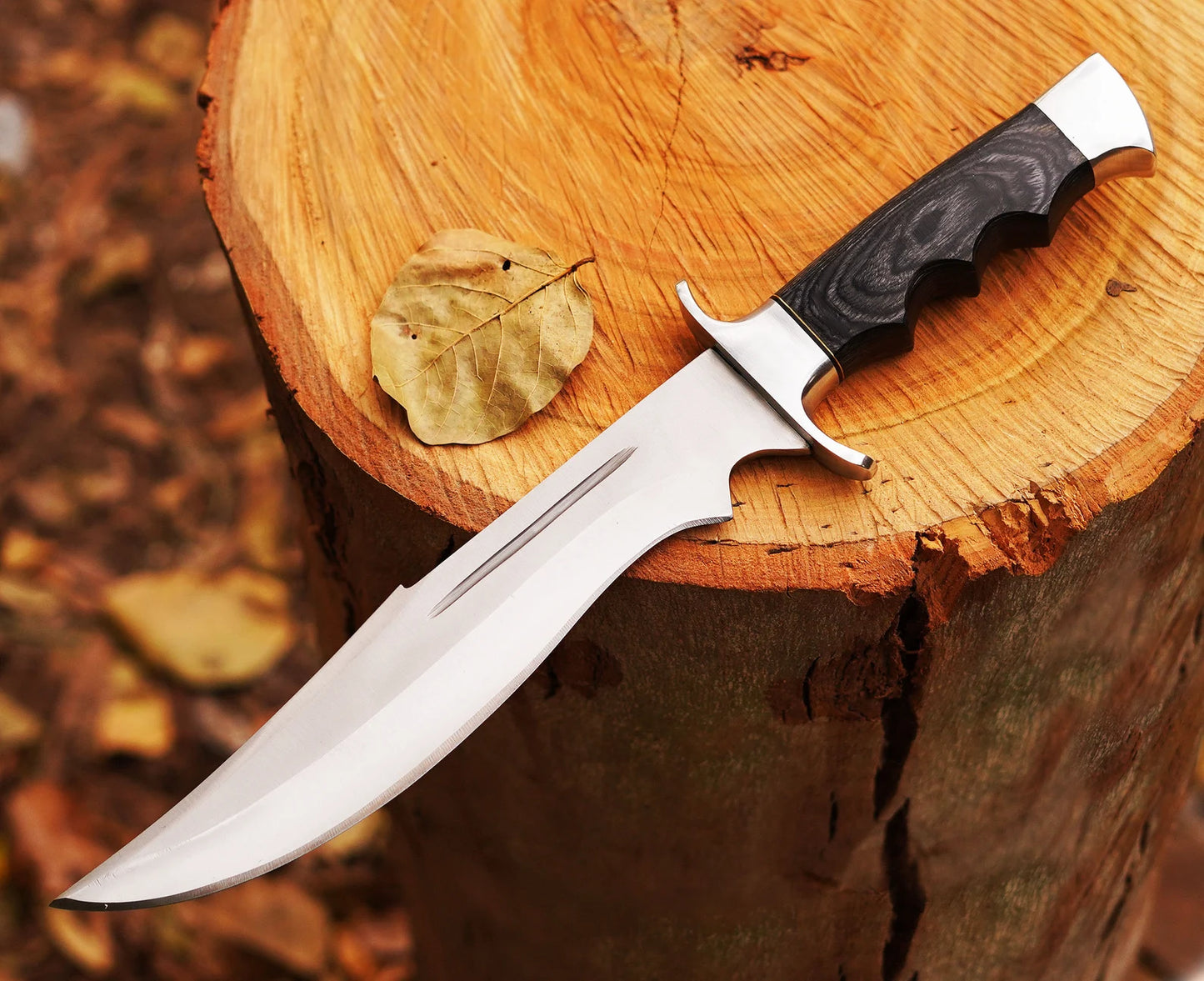 HANDMAD STAINLESS STEEL DULL POLISH BOWIE KNIFE WITH SHEATH || DRS KNIVES HUB
