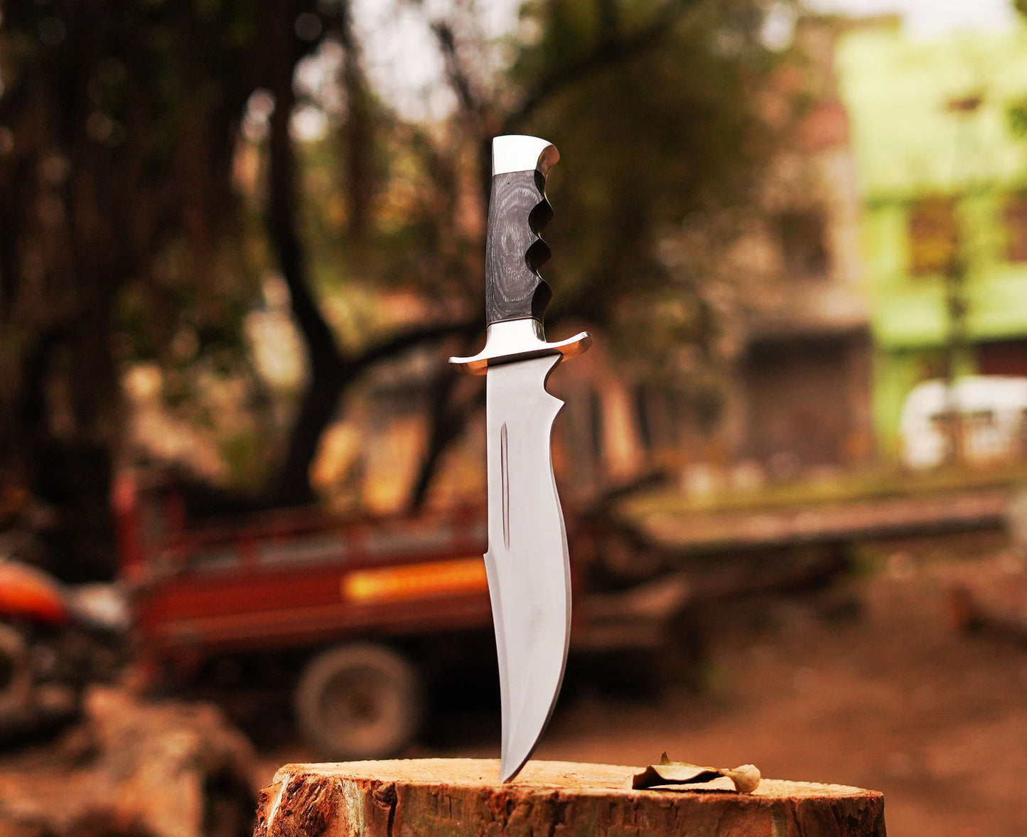 HANDMAD STAINLESS STEEL DULL POLISH BOWIE KNIFE WITH SHEATH || DRS KNIVES HUB