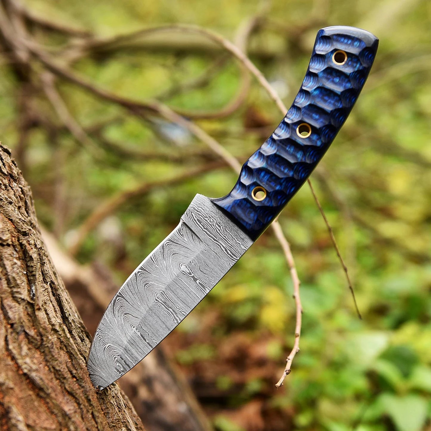 Every Day Carry Handmade Damascus Steel Knife Bush craft Knife With Leather  Sheath Cover