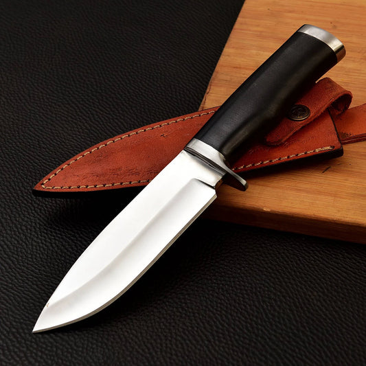 D2 Steel Hand Forged Hunting Knife With Leather Sheath Cover , Survival Knife ,Outdoor Knife