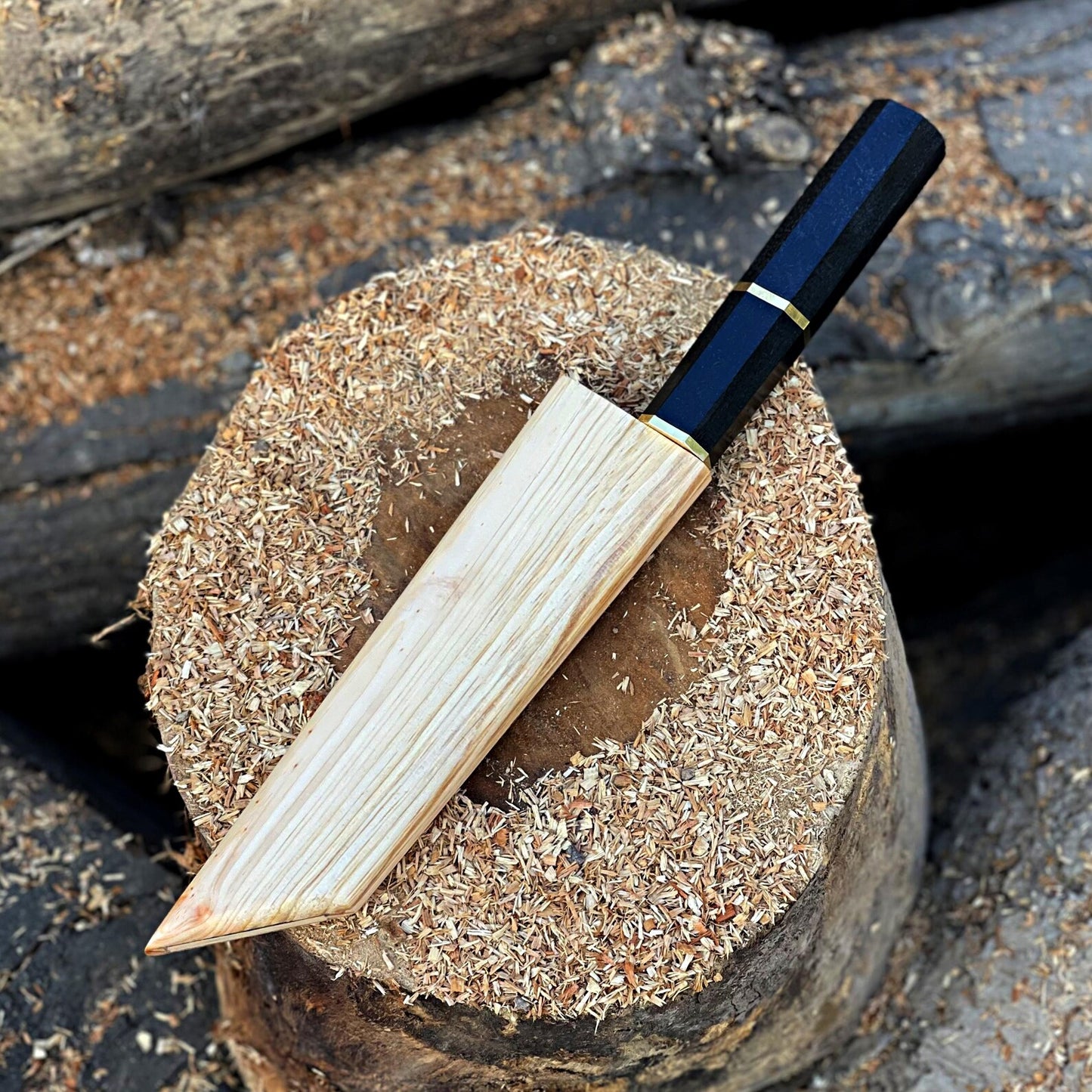 Handforged Japanese Style Chef Knife  With Wood Scabbard