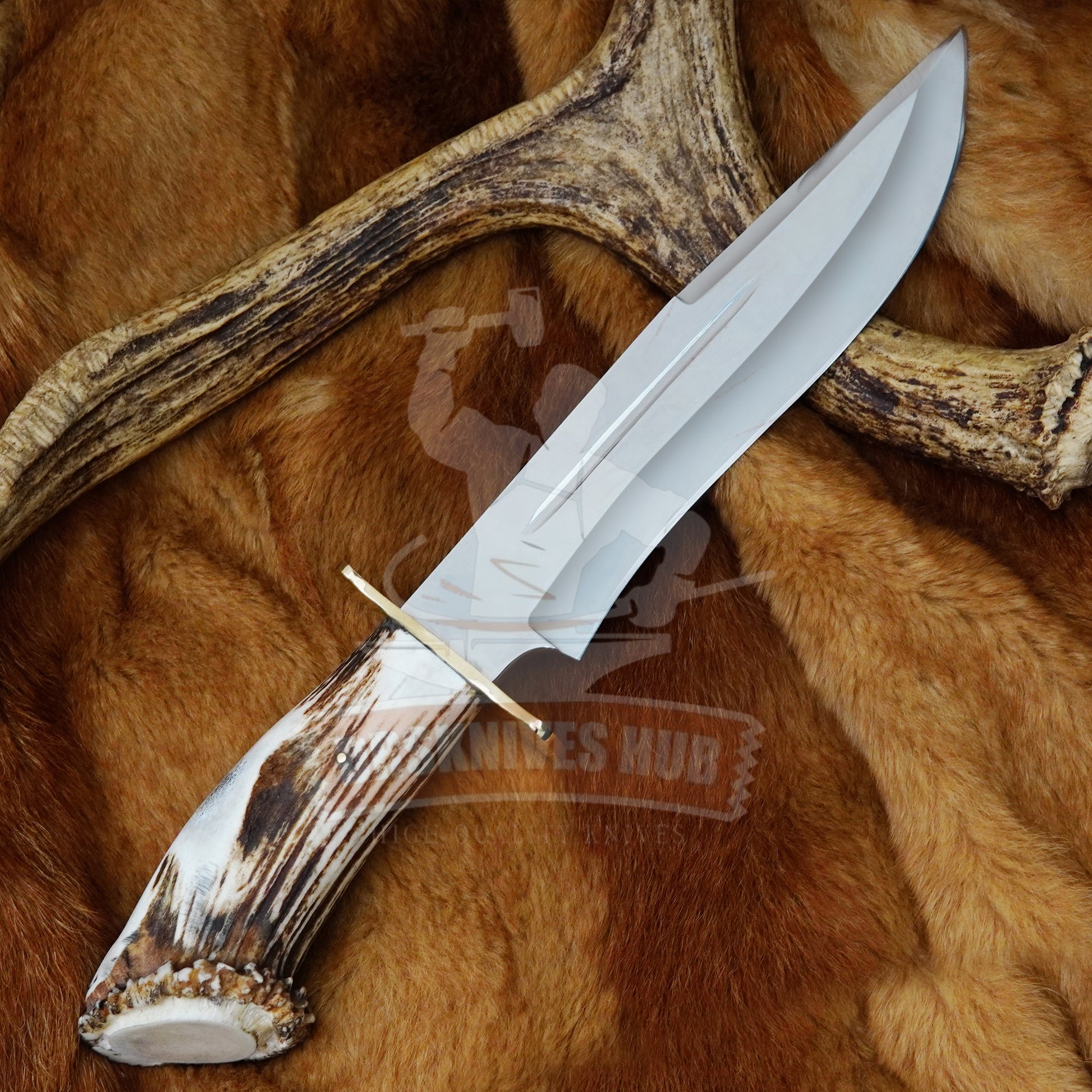 D2 Steel Handmade Mirro polished Hunting Bowie knife With Cover | DRSKNIVES HUB