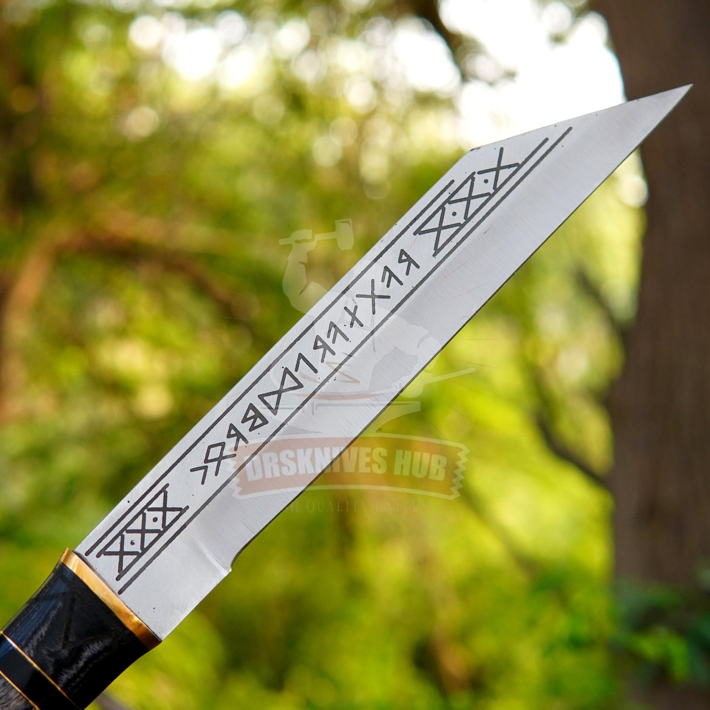 Handmade Carbon Steel Viking Seax Knife – 14" Grey Wood Handle | DRSKNIVES HUB