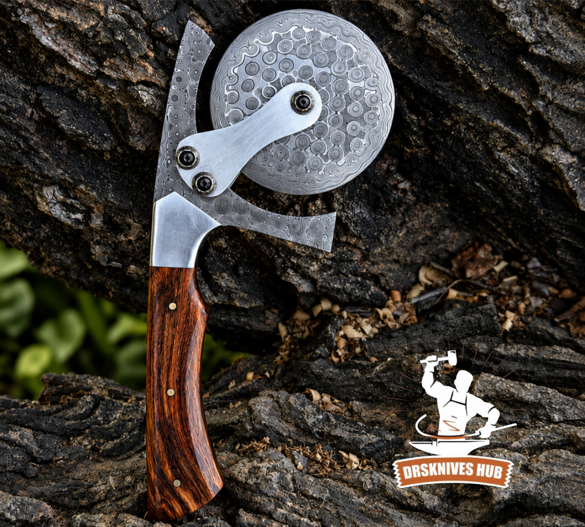 Damascus Steel Pizza Cutter Wheel
