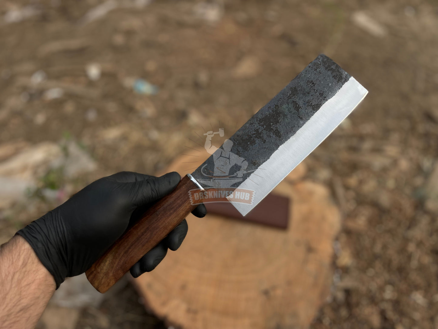 Hand-Forged Carbon Steel  Chef's Cleaver BBQ Knife | DRSKNIVES HUB