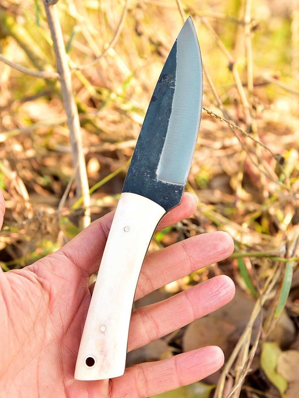 Outdoor Skinning Fixed Blade Knife Camel Bone Handle