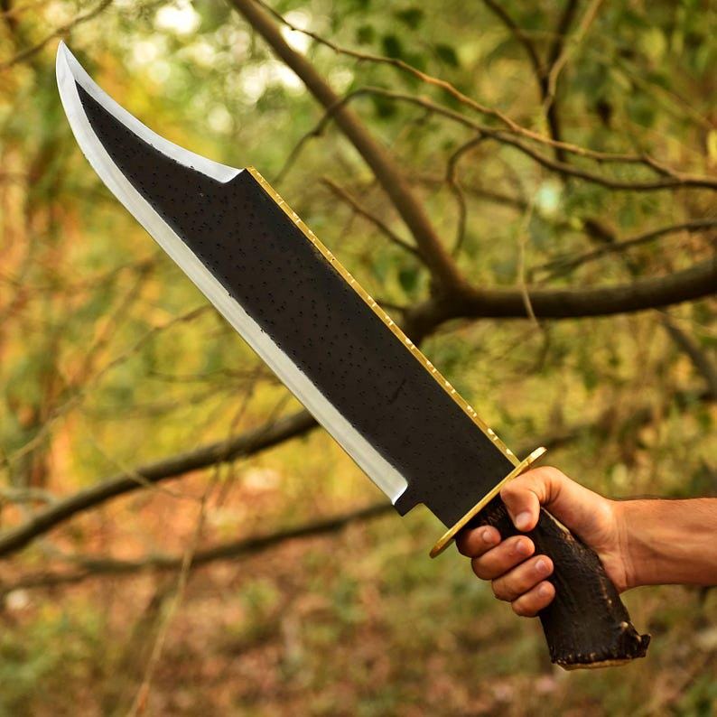 Custom Handmade Carbon Steel Blade Ramb Knife,Big Bowie Knife Antler Handle || Drs Knives Hub